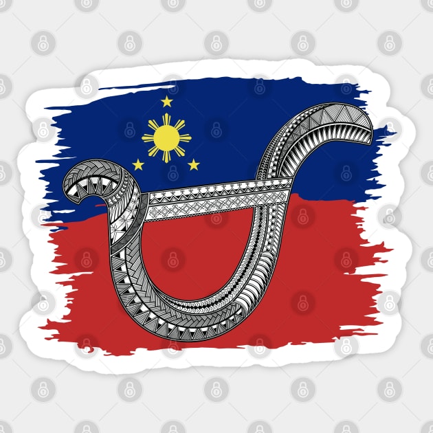 Philippine Flag Tribal line Art / Baybayin word MA Sticker by Pirma Pinas